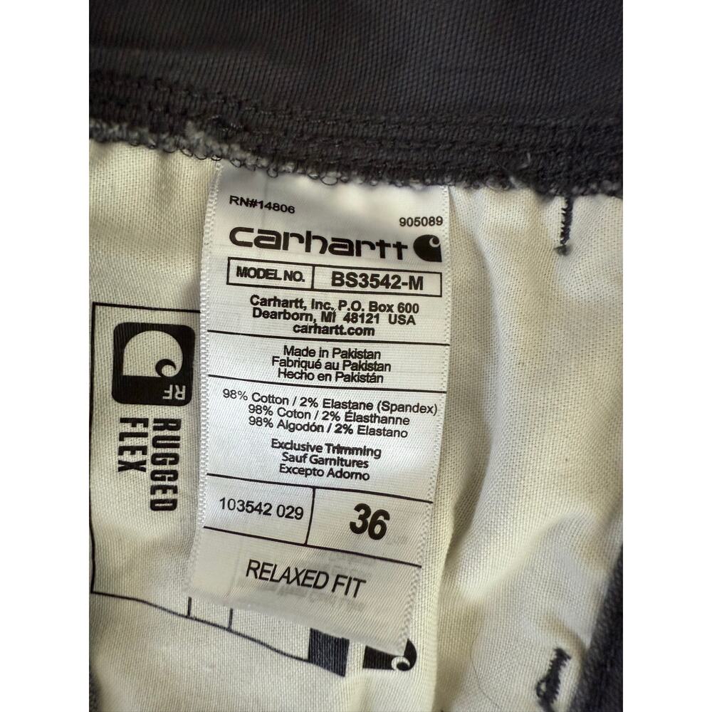 Carhartt Rugged Flex Relaxed Fit Canvas Cargo Work Shorts, Size 36 - Picture 5 of 6